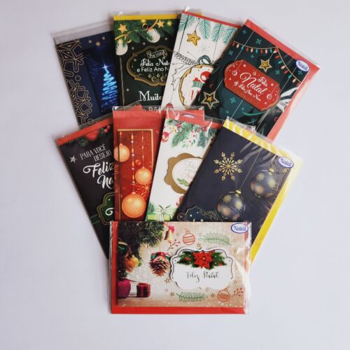 Cartão Grande De Natal Kit com 10 unidades