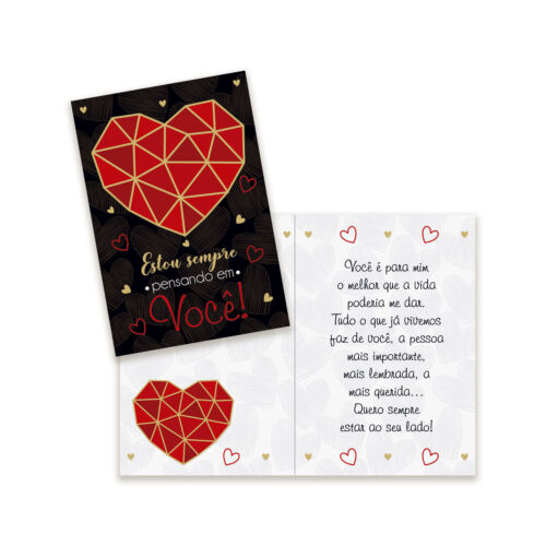 Cartão Amor Pequeno Kit 2 com 10 unidades