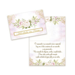 Cartão Pequeno Casamento Bodas Esposa Kit 02 com 10 Unidades