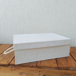 Caixa Retangular Alta com Alça de Sisal