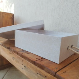 Caixa Retangular Alta com Alça de Sisal