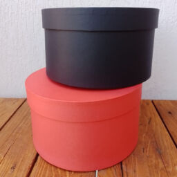 Caixa Redonda Cartonada Baixa Vermelha