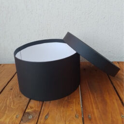 Caixa Redonda Cartonada Baixa Preta