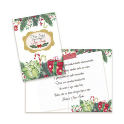 Cartão Grande De Natal Kit com 10 unidades