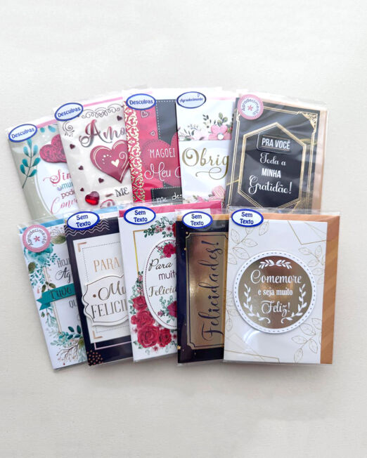 Cartão Pequeno Misto Kit 01 - Com 10 Unidades