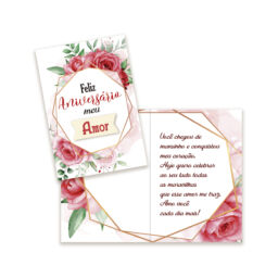 Cartão Pequeno Aniversário Kit 01 com 10 unidades