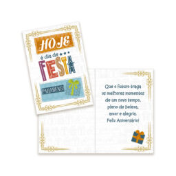 Cartão Pequeno Aniversário Kit 01 com 10 unidades