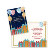Cartão Pequeno Aniversário Kit 01 com 10 unidades