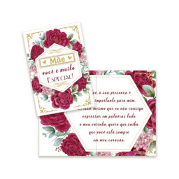 Cartão Pequeno Dia das Mães Kit 03 com 10 unidades