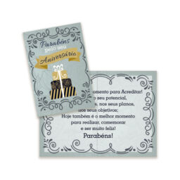 Cartão Pequeno Aniversário Kit 01 com 10 unidades