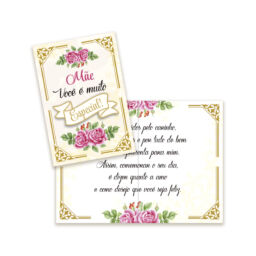 Cartão Pequeno Dia das Mães Kit 03 com 10 unidades