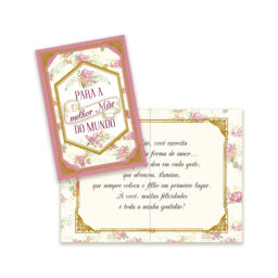 Cartão Pequeno Dia das Mães Kit 03 com 10 unidades