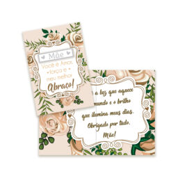 Cartão Pequeno Dia das Mães Kit 03 com 10 unidades