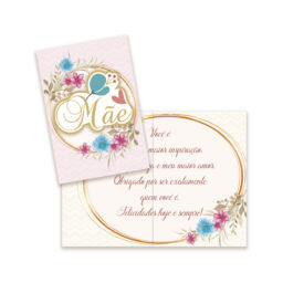 Cartão Pequeno Dia das Mães Kit 03 com 10 unidades