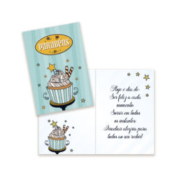 Cartão Pequeno Aniversário Kit 01 com 10 unidades