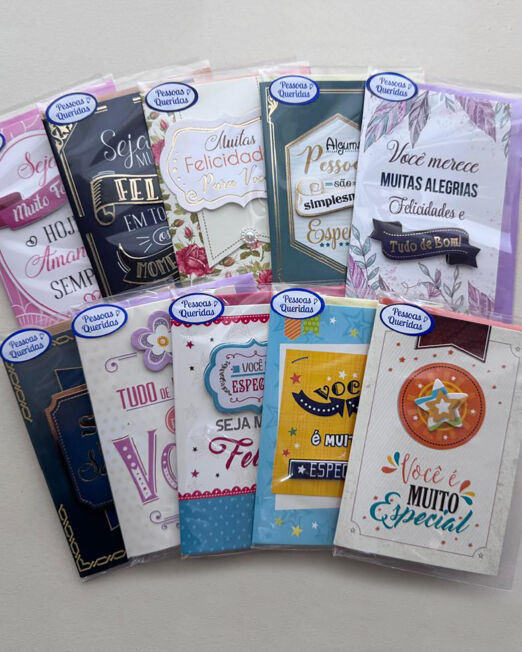 Cartão Pequeno Pessoas Queridas Kit 01 com 10 unidades