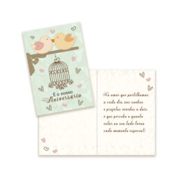 Cartão Pequeno Casamento Bodas Esposa Kit 02 com 10 Unidades