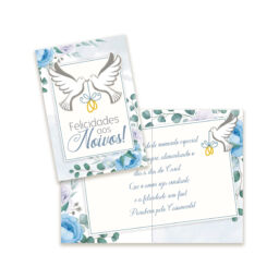 Cartão Pequeno Casamento Bodas Esposa Kit 02 com 10 Unidades