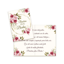 Cartão Pequeno Casamento Bodas Esposa Kit 02 com 10 Unidades